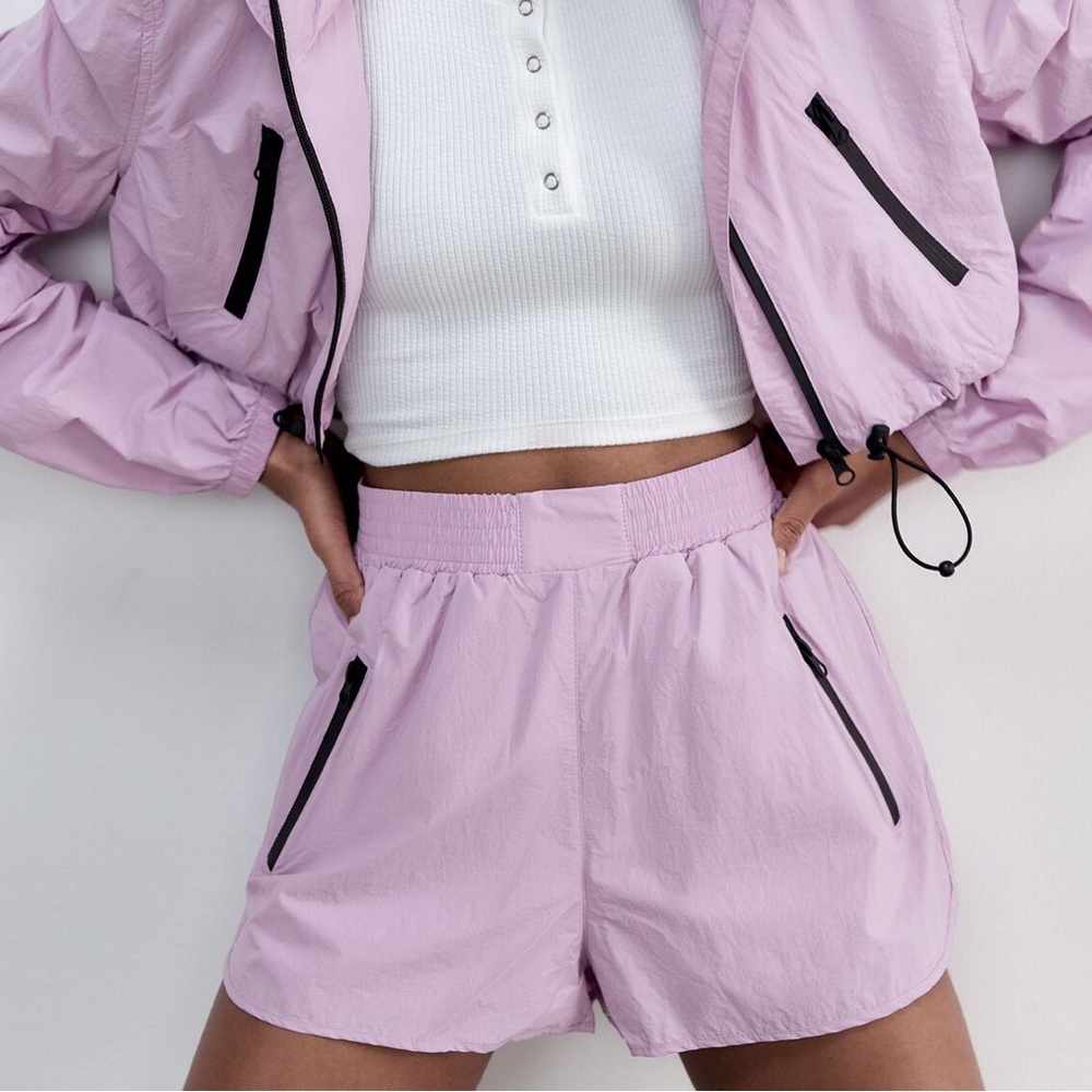 Zara Nylon Shorts Purple XS
